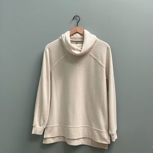 • LOU & GREY WAFFLEKNIT COWL-NECK TUNIC •